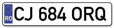 Placuta inmatriculare numar auto  CJ-684-ORQ, CJ 684 ORQ, CJ684ORQ