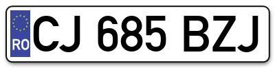 Placuta inmatriculare numar auto  CJ-685-BZJ, CJ 685 BZJ, CJ685BZJ