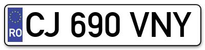 Placuta inmatriculare numar auto  CJ-690-VNY, CJ 690 VNY, CJ690VNY