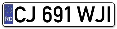 Placuta inmatriculare numar auto  CJ-691-WJI, CJ 691 WJI, CJ691WJI