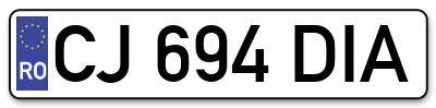 Placuta inmatriculare numar auto  CJ-694-DIA, CJ 694 DIA, CJ694DIA
