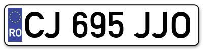 Placuta inmatriculare numar auto  CJ-695-JJO, CJ 695 JJO, CJ695JJO