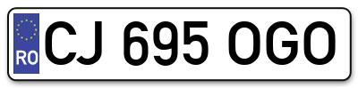 Placuta inmatriculare numar auto  CJ-695-OGO, CJ 695 OGO, CJ695OGO