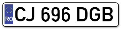 Placuta inmatriculare numar auto  CJ-696-DGB, CJ 696 DGB, CJ696DGB