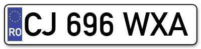 Placuta inmatriculare numar auto  CJ-696-WXA, CJ 696 WXA, CJ696WXA