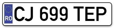 Placuta inmatriculare numar auto  CJ-699-TEP, CJ 699 TEP, CJ699TEP