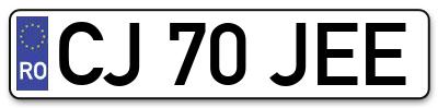Placuta inmatriculare numar auto  CJ-70-JEE, CJ 70 JEE, CJ70JEE