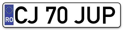 Placuta inmatriculare numar auto  CJ-70-JUP, CJ 70 JUP, CJ70JUP