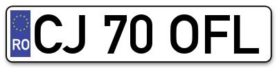 Placuta inmatriculare numar auto  CJ-70-OFL, CJ 70 OFL, CJ70OFL
