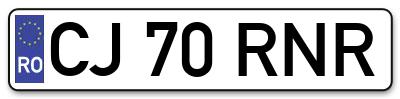 Placuta inmatriculare numar auto  CJ-70-RNR, CJ 70 RNR, CJ70RNR