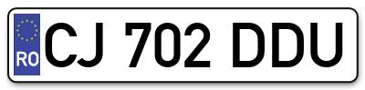 Placuta inmatriculare numar auto  CJ-702-DDU, CJ 702 DDU, CJ702DDU