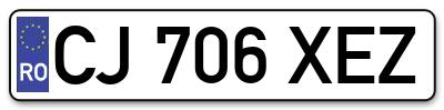 Placuta inmatriculare numar auto  CJ-706-XEZ, CJ 706 XEZ, CJ706XEZ