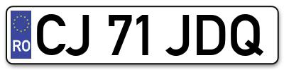 Placuta inmatriculare numar auto  CJ-71-JDQ, CJ 71 JDQ, CJ71JDQ