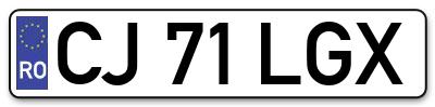 Placuta inmatriculare numar auto  CJ-71-LGX, CJ 71 LGX, CJ71LGX