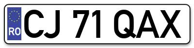 Placuta inmatriculare numar auto  CJ-71-QAX, CJ 71 QAX, CJ71QAX