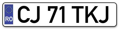 Placuta inmatriculare numar auto  CJ-71-TKJ, CJ 71 TKJ, CJ71TKJ