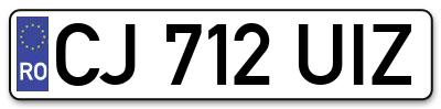Placuta inmatriculare numar auto  CJ-712-UIZ, CJ 712 UIZ, CJ712UIZ