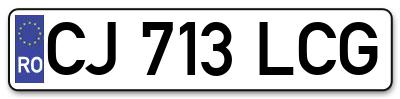 Placuta inmatriculare numar auto  CJ-713-LCG, CJ 713 LCG, CJ713LCG
