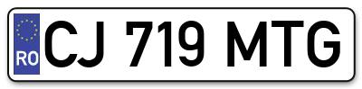 Placuta inmatriculare numar auto  CJ-719-MTG, CJ 719 MTG, CJ719MTG