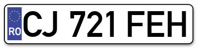 Placuta inmatriculare numar auto  CJ-721-FEH, CJ 721 FEH, CJ721FEH