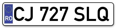 Placuta inmatriculare numar auto  CJ-727-SLQ, CJ 727 SLQ, CJ727SLQ