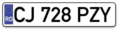 Placuta inmatriculare numar auto  CJ-728-PZY, CJ 728 PZY, CJ728PZY