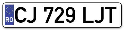 Placuta inmatriculare numar auto  CJ-729-LJT, CJ 729 LJT, CJ729LJT