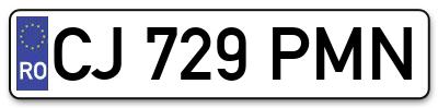 Placuta inmatriculare numar auto  CJ-729-PMN, CJ 729 PMN, CJ729PMN