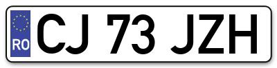 Placuta inmatriculare numar auto  CJ-73-JZH, CJ 73 JZH, CJ73JZH