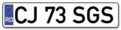 Placuta inmatriculare numar auto  CJ-73-SGS, CJ 73 SGS, CJ73SGS