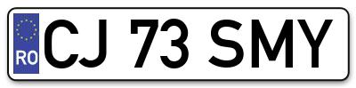 Placuta inmatriculare numar auto  CJ-73-SMY, CJ 73 SMY, CJ73SMY