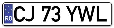Placuta inmatriculare numar auto  CJ-73-YWL, CJ 73 YWL, CJ73YWL