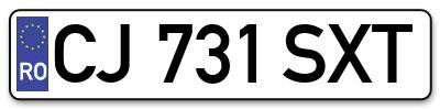 Placuta inmatriculare numar auto  CJ-731-SXT, CJ 731 SXT, CJ731SXT