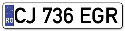 Placuta inmatriculare numar auto  CJ-736-EGR, CJ 736 EGR, CJ736EGR