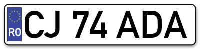 Placuta inmatriculare numar auto  CJ-74-ADA, CJ 74 ADA, CJ74ADA