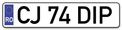 Placuta inmatriculare numar auto  CJ-74-DIP, CJ 74 DIP, CJ74DIP