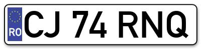 Placuta inmatriculare numar auto  CJ-74-RNQ, CJ 74 RNQ, CJ74RNQ