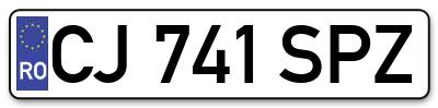 Placuta inmatriculare numar auto  CJ-741-SPZ, CJ 741 SPZ, CJ741SPZ