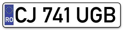 Placuta inmatriculare numar auto  CJ-741-UGB, CJ 741 UGB, CJ741UGB