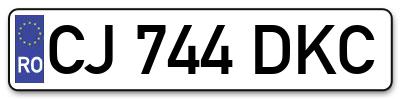 Placuta inmatriculare numar auto  CJ-744-DKC, CJ 744 DKC, CJ744DKC