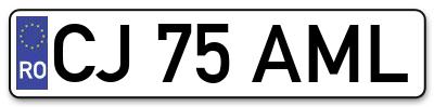 Placuta inmatriculare numar auto  CJ-75-AML, CJ 75 AML, CJ75AML