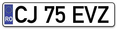 Placuta inmatriculare numar auto  CJ-75-EVZ, CJ 75 EVZ, CJ75EVZ