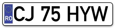 Placuta inmatriculare numar auto  CJ-75-HYW, CJ 75 HYW, CJ75HYW