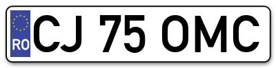 Placuta inmatriculare numar auto  CJ-75-OMC, CJ 75 OMC, CJ75OMC