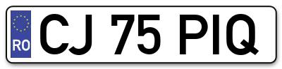 Placuta inmatriculare numar auto  CJ-75-PIQ, CJ 75 PIQ, CJ75PIQ