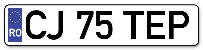 Placuta inmatriculare numar auto  CJ-75-TEP, CJ 75 TEP, CJ75TEP