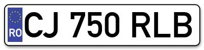 Placuta inmatriculare numar auto  CJ-750-RLB, CJ 750 RLB, CJ750RLB