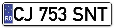 Placuta inmatriculare numar auto  CJ-753-SNT, CJ 753 SNT, CJ753SNT