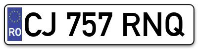 Placuta inmatriculare numar auto  CJ-757-RNQ, CJ 757 RNQ, CJ757RNQ