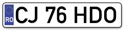 Placuta inmatriculare numar auto  CJ-76-HDO, CJ 76 HDO, CJ76HDO
